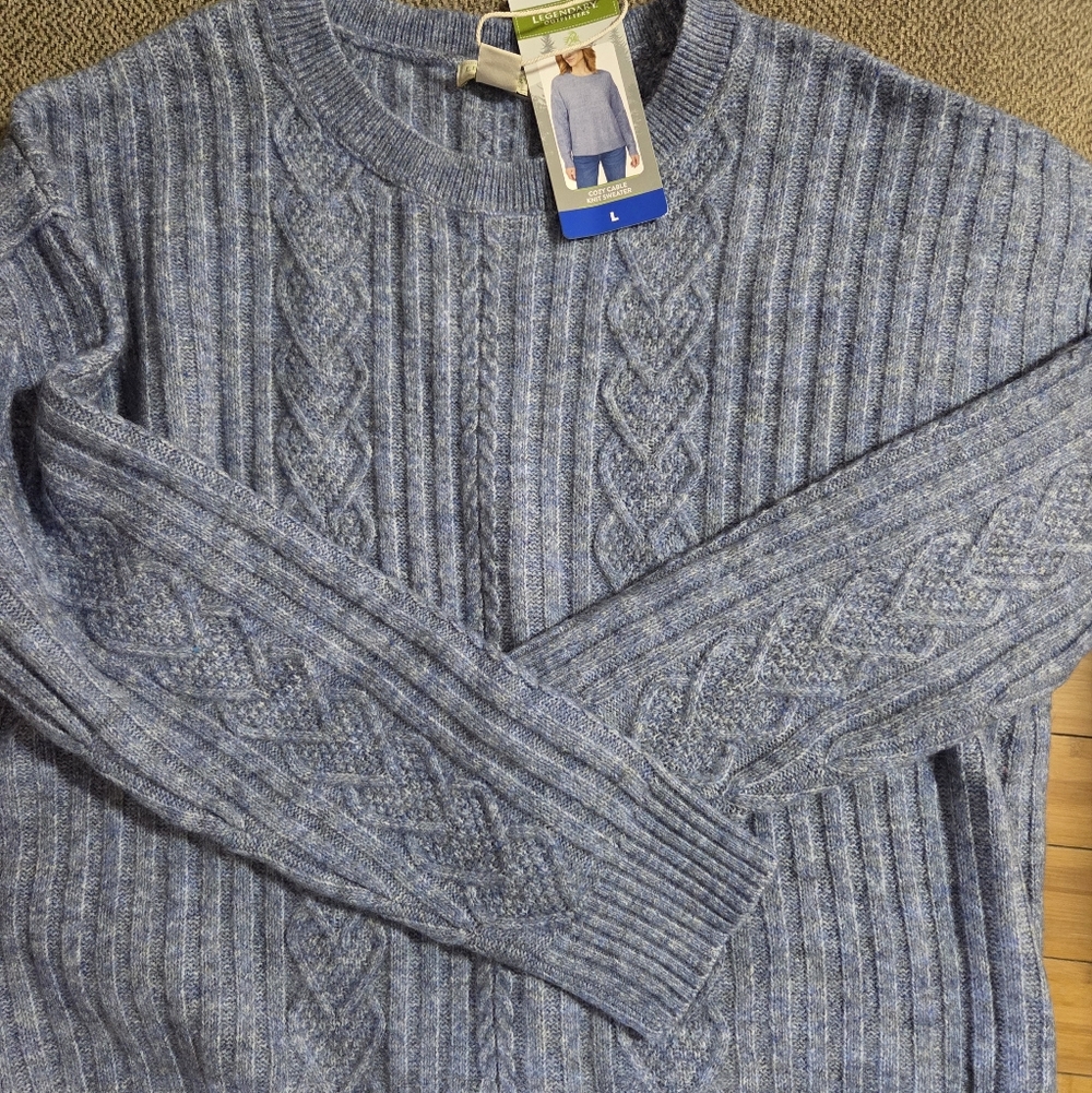 Legendary Whitetails Women's Blue Cable Knit Sweater